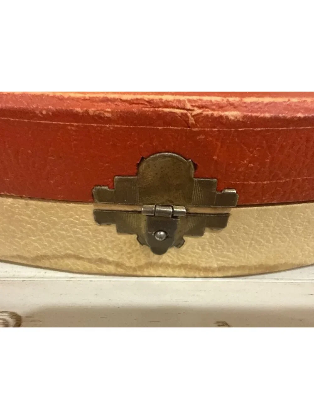 Vintage Flatware Storage Chest Box - Anti-Tarnish Red Felt Lining, Curved Lid Mi